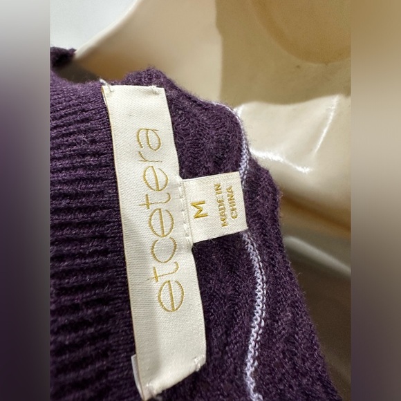 Etcetera Zig Zag Cashmere Blend Sweater Purple Green - Picture 2 of 6